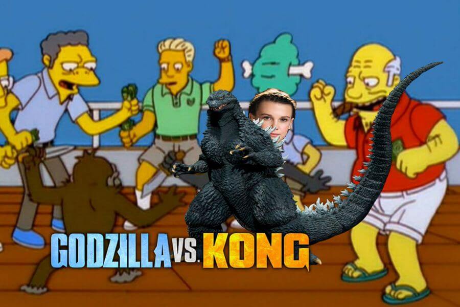 Godzilla vs kong los simpson